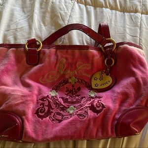 Y2K Juicy Couture Pink Tote Bag with Embroidered Crest AS IS